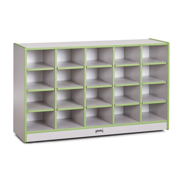 Jonti-Craft Rainbow Accents 20 Cubbie-Tray Mobile Storage, without Trays, Key Lime Green 0420JCWW130 - main